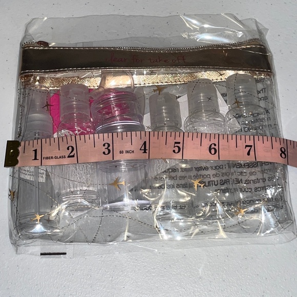 NWT MIAMICA Rose Gold Women's TSA Compliant Travel Bottles and Toiletry Bag Kit - Picture 6 of 7